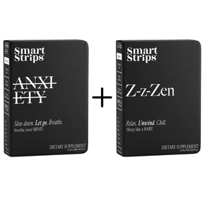 Two boxes of Smart Strips products for anxiety and sleep on a white bbackground